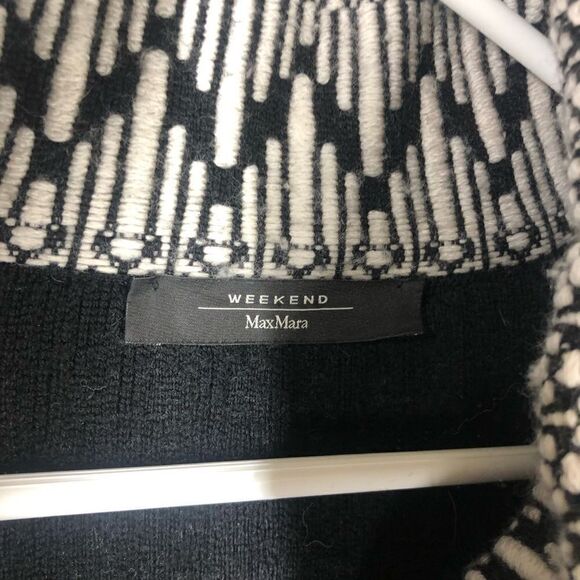 Maxmara WEEKEND 100% Wool Black White Knit Coatigan‎ - Picture 8 of 10